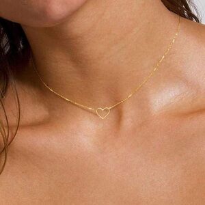 Gold Heart Pendant Necklace, Dainty Gold Heart Necklace